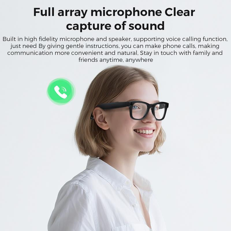 AI Smart Glasses with 800W Sony Camera | Openai Recognition, 1080P Anti-Shake Video, Real-Time Translation & Long Battery Life