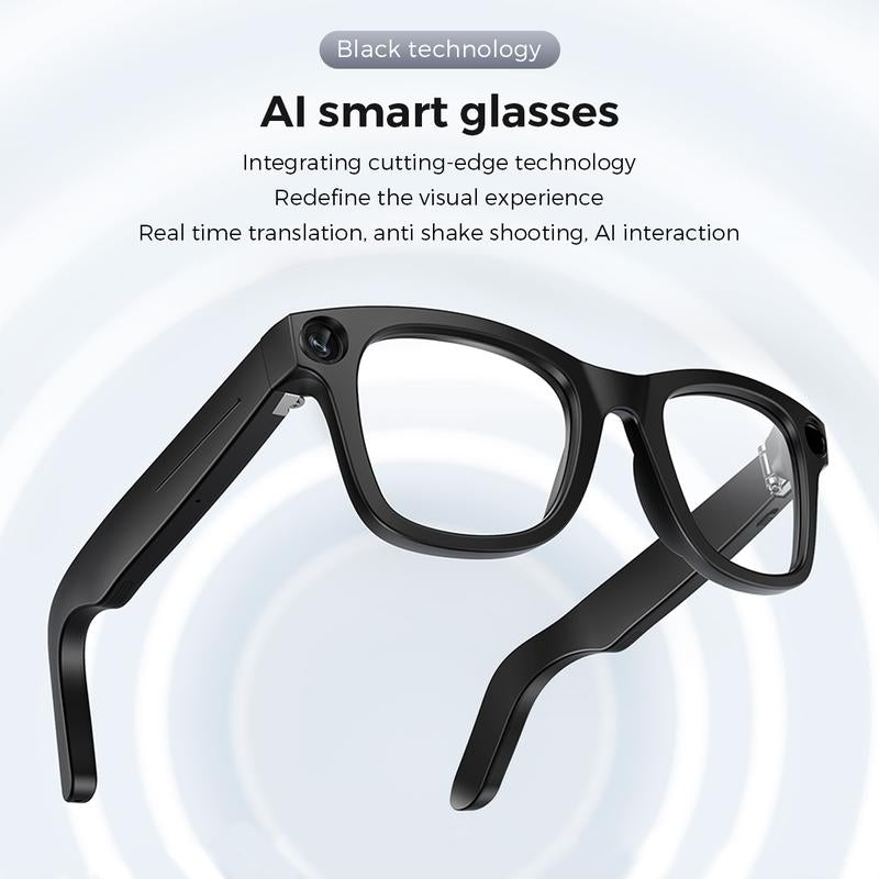 AI Smart Glasses with 800W Sony Camera | Openai Recognition, 1080P Anti-Shake Video, Real-Time Translation & Long Battery Life