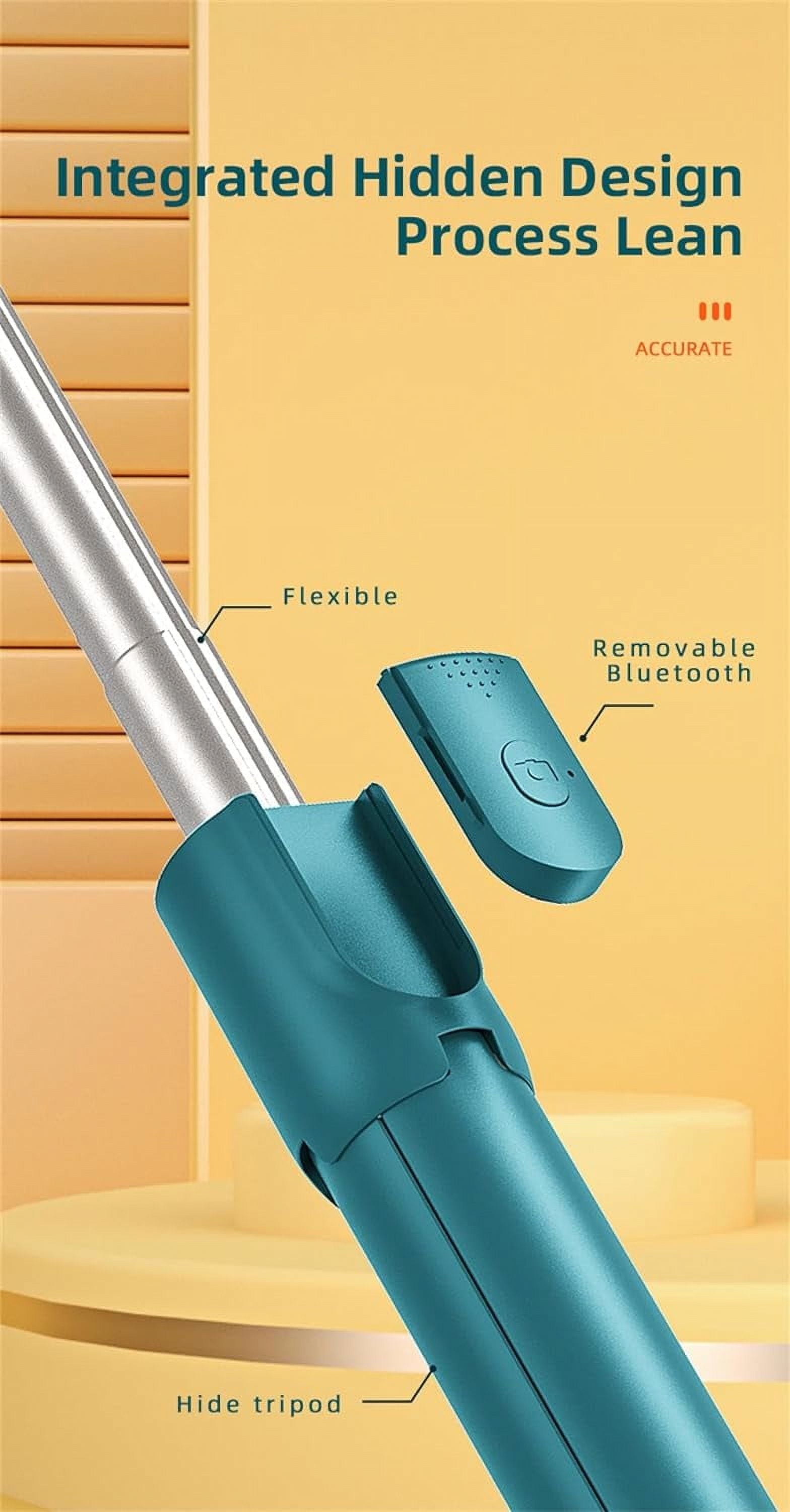 Selfie Stick Tripod,3 in 1 Extendable 360° Rotation Tripod Stand with Detachable Wireless Remote Portable Mobile Phone Holder Compatible with Iphone,Android,Samsung (White+Light)