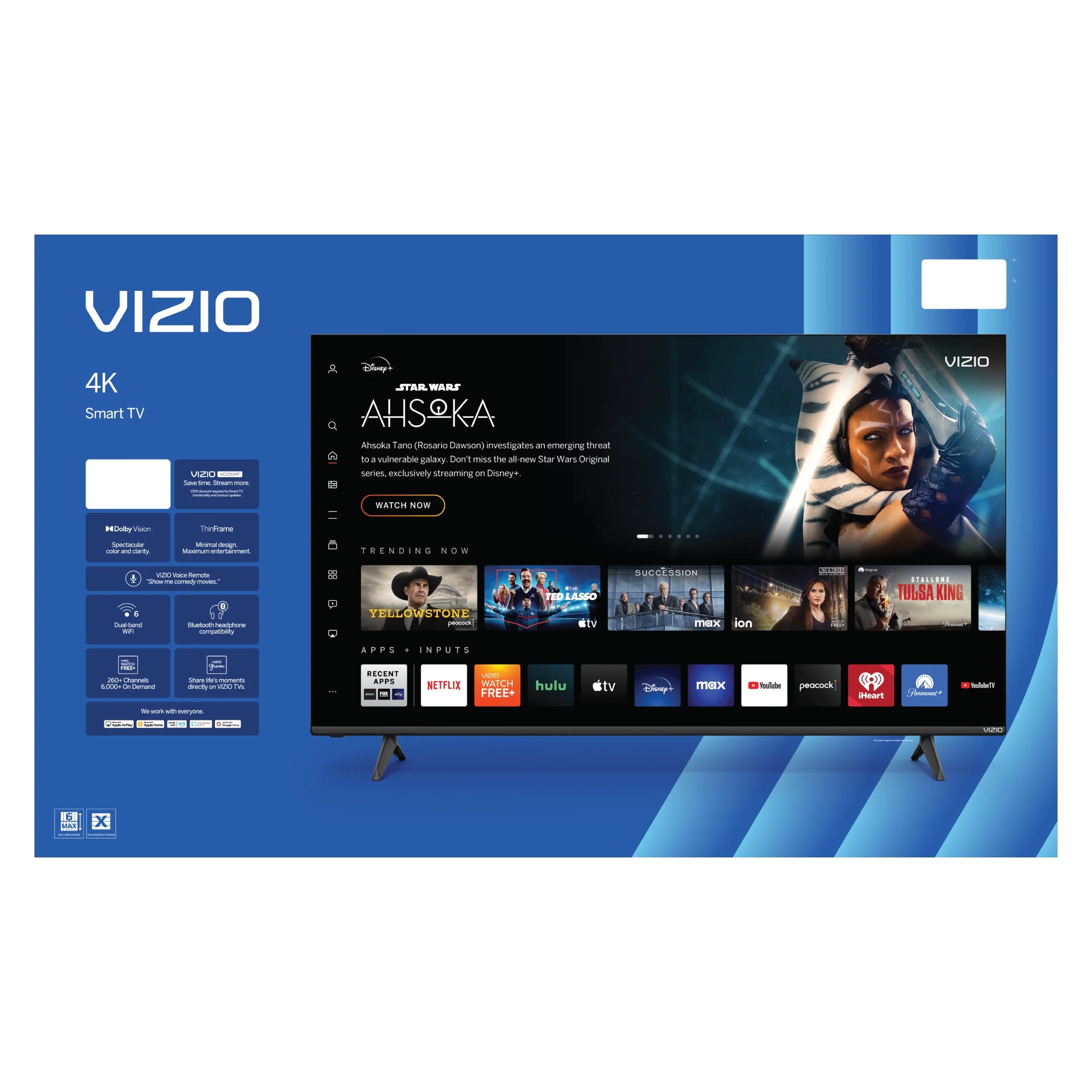 55” Class 4K UHD LED HDR Smart TV (V4K55M-08)