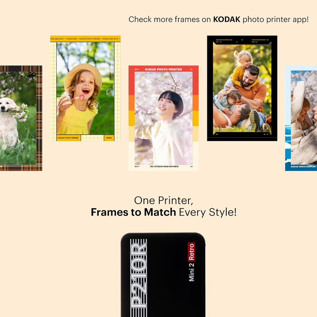 Mini 2 Retro 4PASS Portable Photo Printer, 2.1X3.4 Inches, 38 Sheets Bundle, White