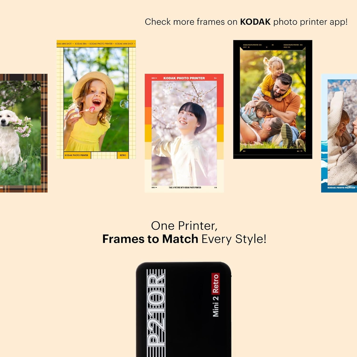 Mini 2 Retro 4PASS Portable Photo Printer, 2.1X3.4 Inches, 38 Sheets Bundle, White