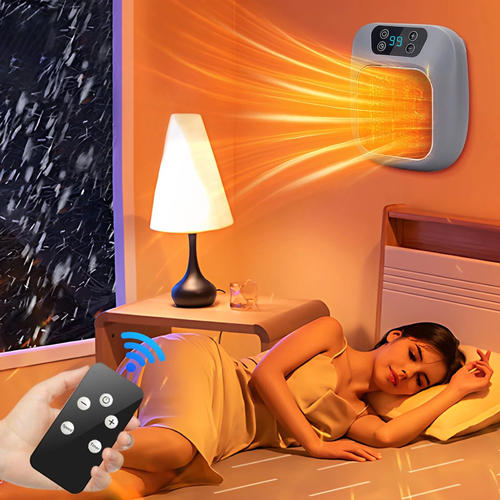 Space Heater - Room Heater, Camp Heater for Tent, Propane Heaters for Indoor Use, Space Heater Large Room, Floor Heater, Portable Heater for Camping, Plug in Baseboard Heater, under Desk Heater